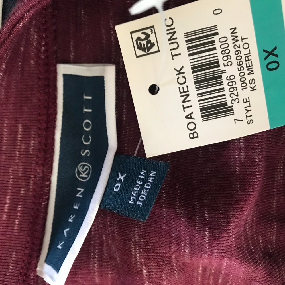Karen Scott Boat Neck Tunic Top 0X - Picture 8 of 8